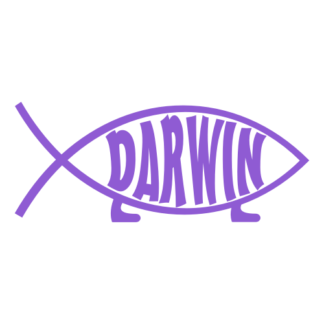 Darwin Fish Decal (Lavender)